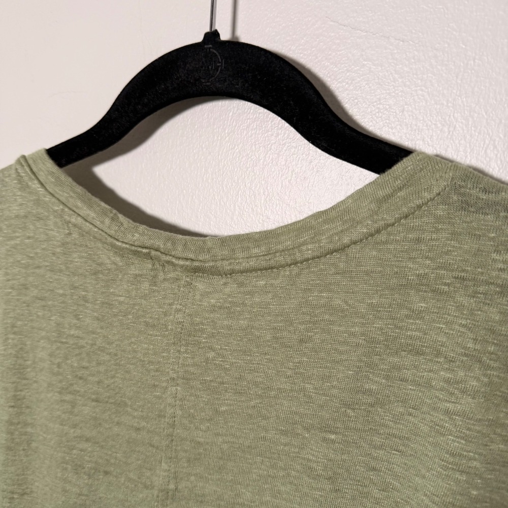 Tahari Light Green 100% Linen Short Sleeve Tee - Picture 11 of 12